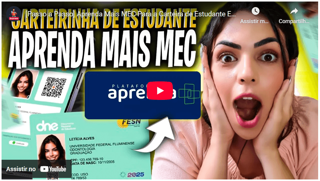 Aprenda Mais MEC Carteira de Estudante